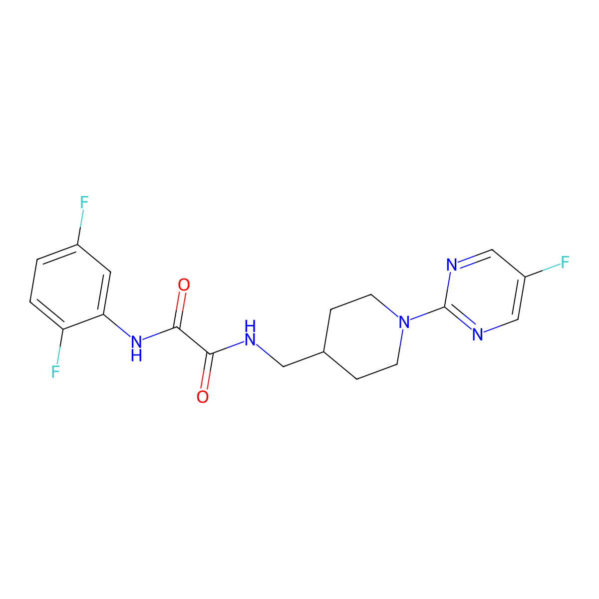N1-(2,5-difluorophenyl)-N2-((1-(5-fluoropyrimidin-2-yl)piperidin-4-yl)methyl)oxalamide molecular structure, CAS 2034259-01-1