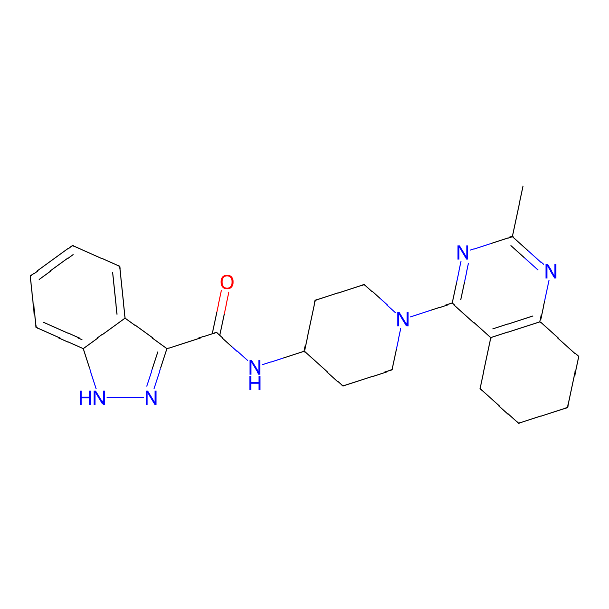N-[1-(2-methyl-5,6,7,8-tetrahydroquinazolin-4-yl)piperidin-4-yl]-1H-indazole-3-carboxamide molecular structure, CAS 2034259-32-8