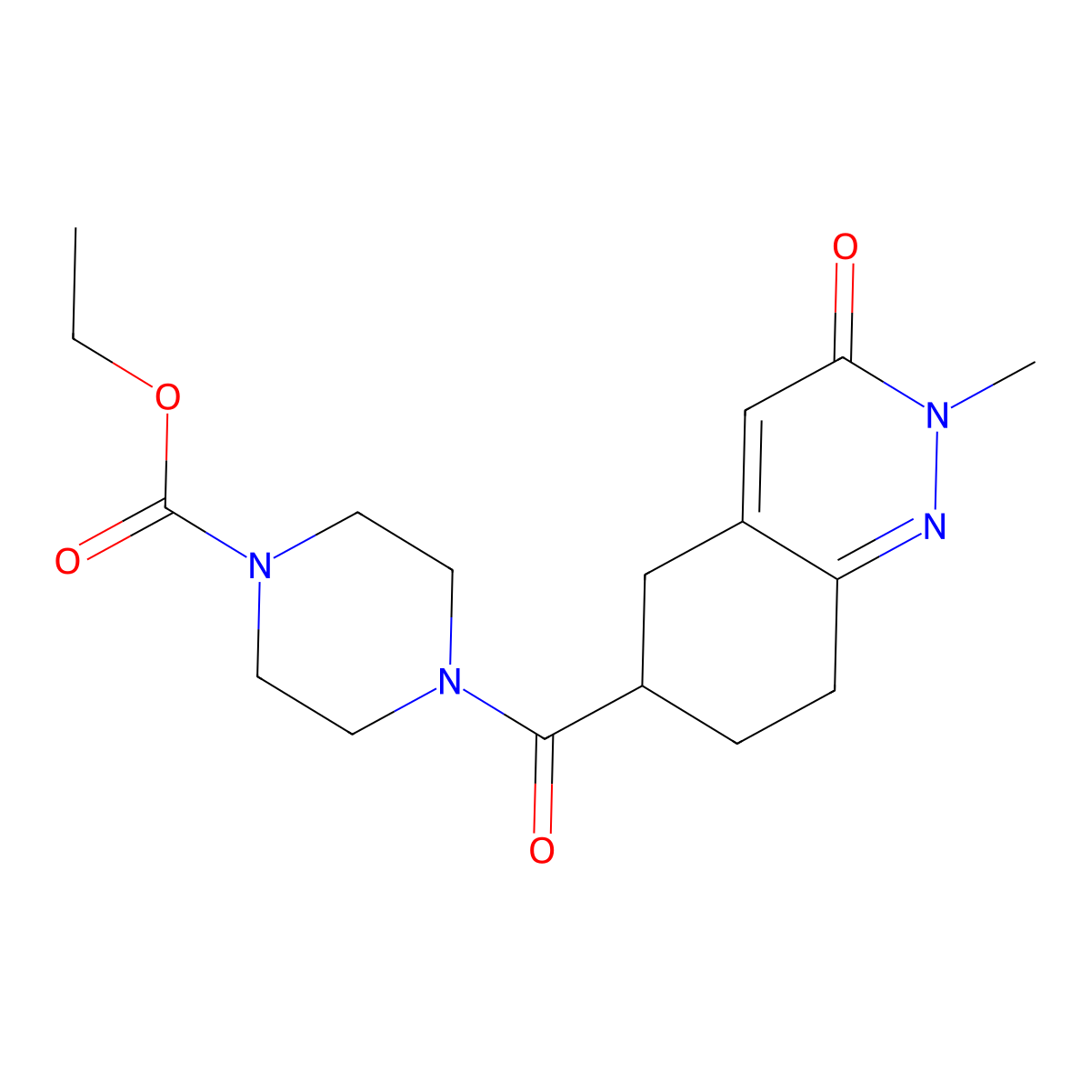 Ethyl 4-(2-methyl-3-oxo-2,3,5,6,7,8-hexahydrocinnoline-6-carbonyl)piperazine-1-carboxylate molecular structure, CAS 2034259-44-2