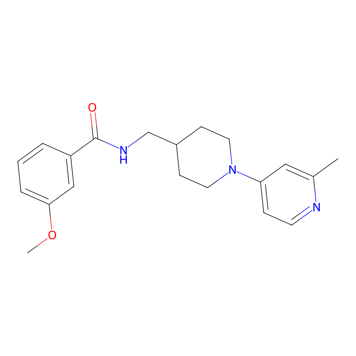 3-methoxy-N-{[1-(2-methylpyridin-4-yl)piperidin-4-yl]methyl}benzamide molecular structure, CAS 2034259-45-3