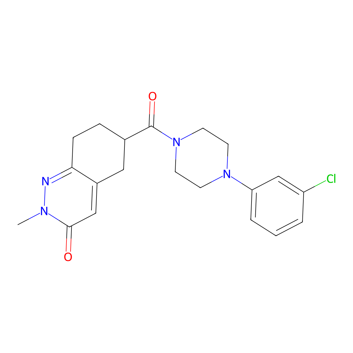 6-(4-(3-chlorophenyl)piperazine-1-carbonyl)-2-methyl-5,6,7,8-tetrahydrocinnolin-3(2H)-one molecular structure, CAS 2034259-50-0
