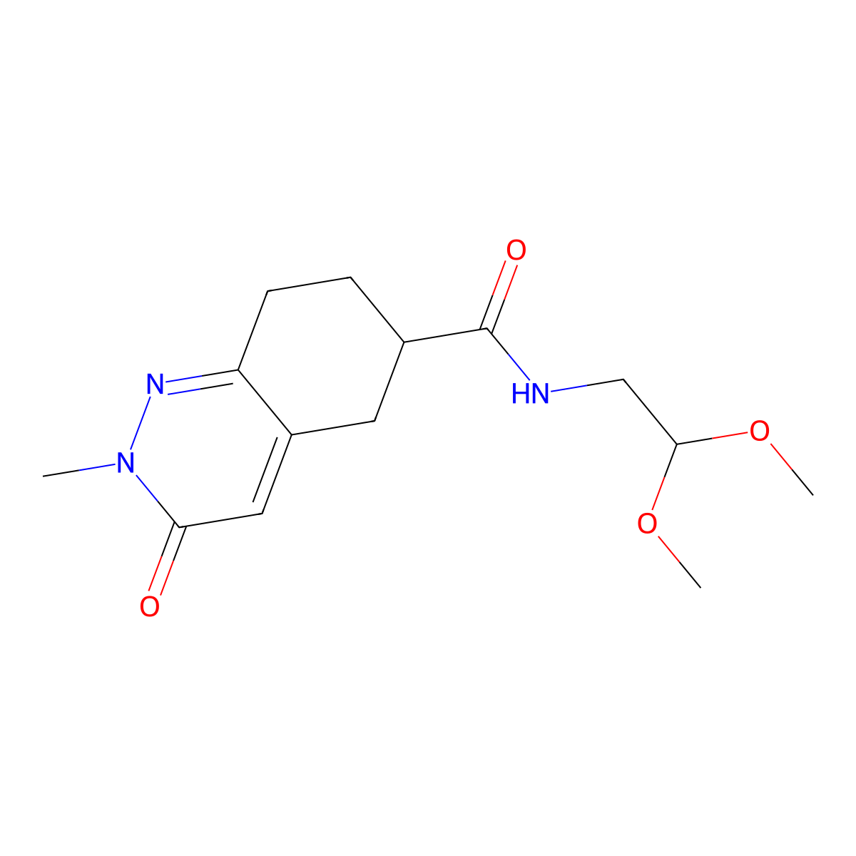 N-(2,2-dimethoxyethyl)-2-methyl-3-oxo-2,3,5,6,7,8-hexahydrocinnoline-6-carboxamide molecular structure, CAS 2034259-53-3