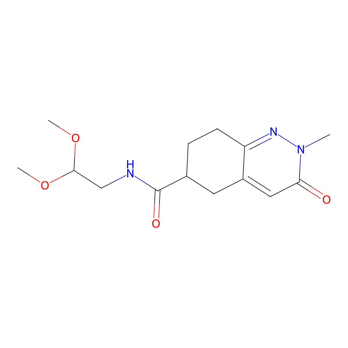 N-(2,2-dimethoxyethyl)-2-methyl-3-oxo-2,3,5,6,7,8-hexahydrocinnoline-6-carboxamide molecular structure, CAS 2034259-53-3