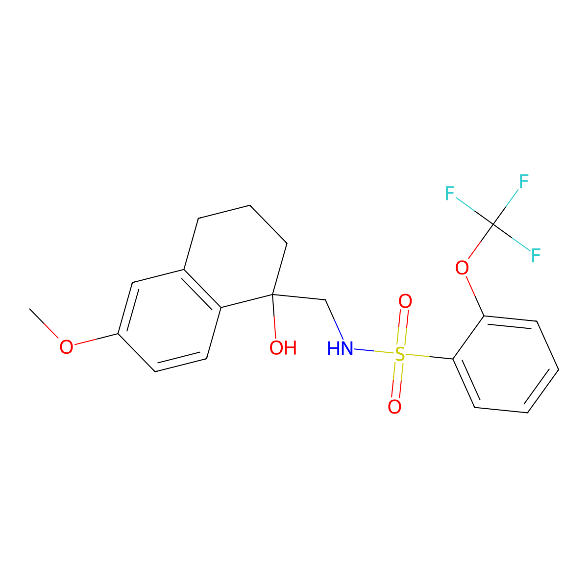 N-((1-hydroxy-6-methoxy-1,2,3,4-tetrahydronaphthalen-1-yl)methyl)-2-(trifluoromethoxy)benzenesulfonamide molecular structure, CAS 2034259-58-8