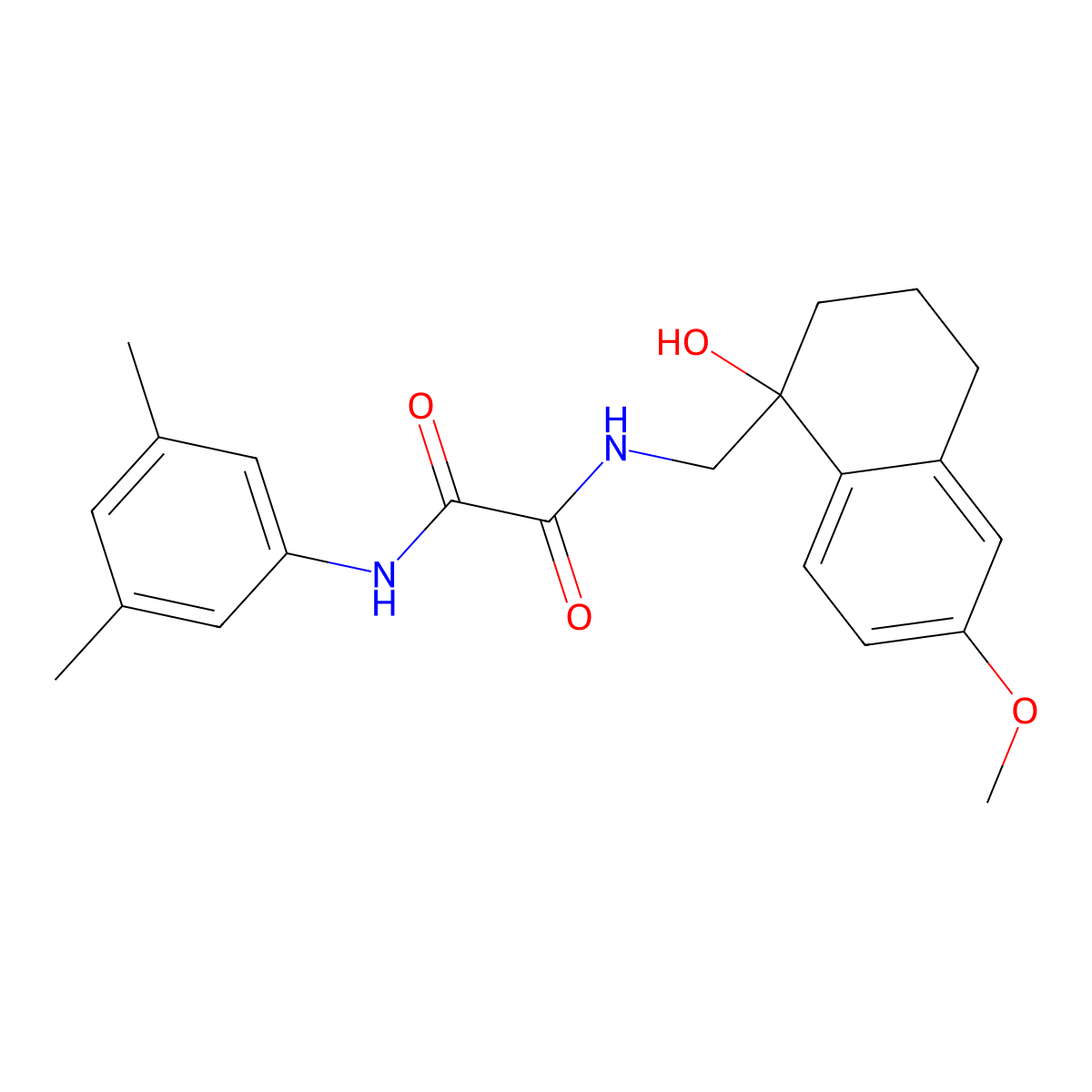 N1-(3,5-dimethylphenyl)-N2-((1-hydroxy-6-methoxy-1,2,3,4-tetrahydronaphthalen-1-yl)methyl)oxalamide molecular structure, CAS 2034259-72-6