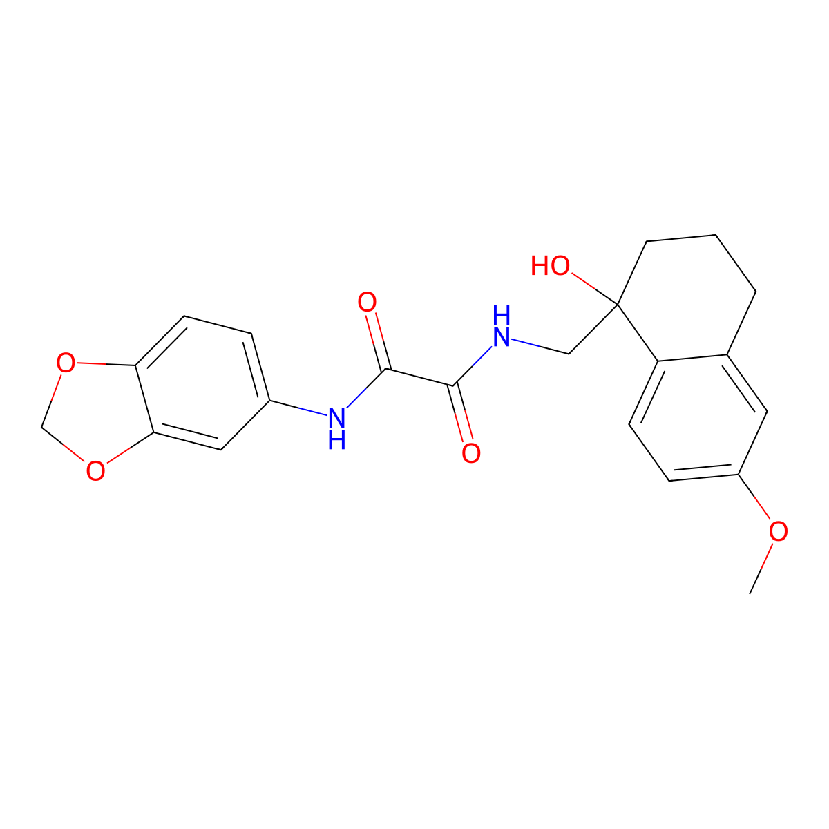 N1-(benzo[d][1,3]dioxol-5-yl)-N2-((1-hydroxy-6-methoxy-1,2,3,4-tetrahydronaphthalen-1-yl)methyl)oxalamide molecular structure, CAS 2034259-78-2