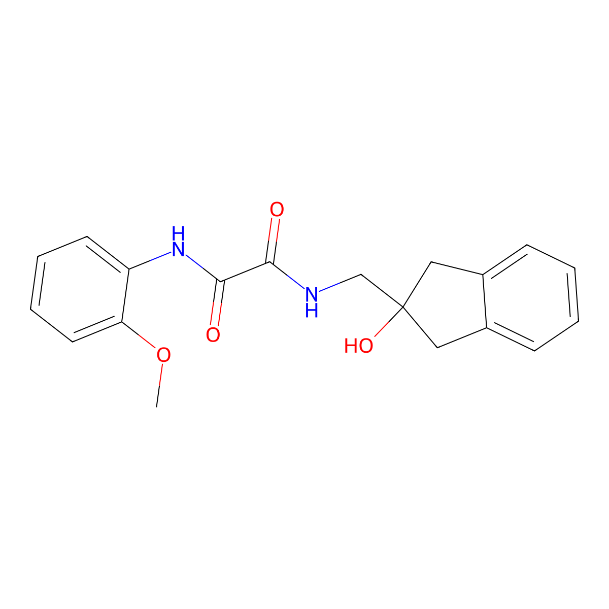 N1-((2-hydroxy-2,3-dihydro-1H-inden-2-yl)methyl)-N2-(2-methoxyphenyl)oxalamide molecular structure, CAS 2034259-99-7