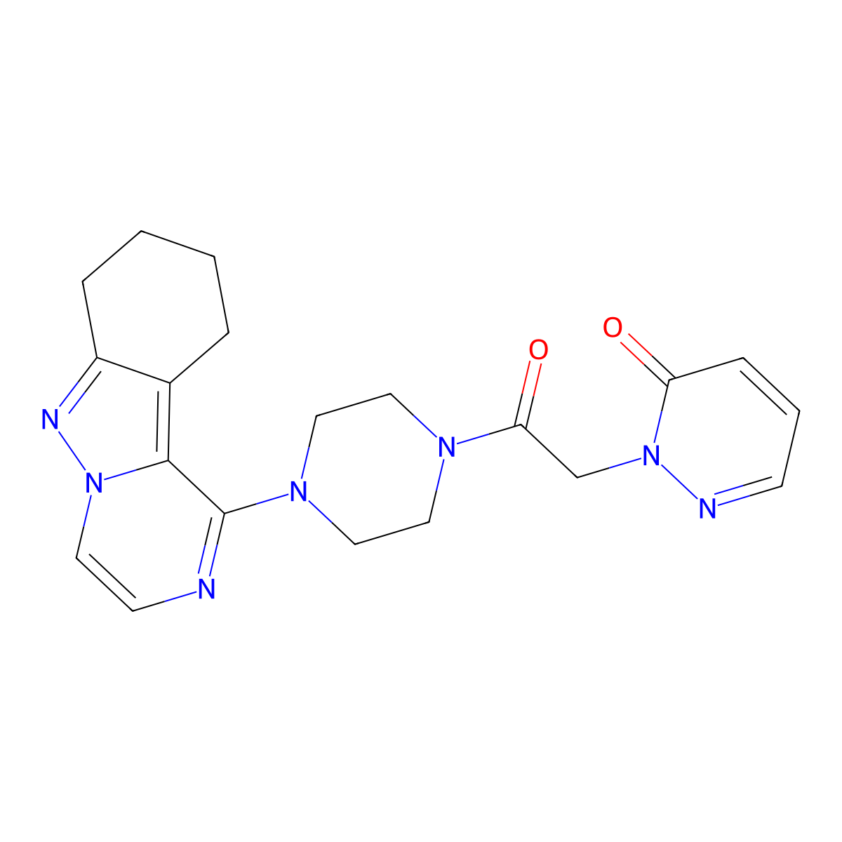 2-(2-oxo-2-(4-(7,8,9,10-tetrahydropyrazino[1,2-b]indazol-1-yl)piperazin-1-yl)ethyl)pyridazin-3(2H)-one molecular structure, CAS 2034260-03-0