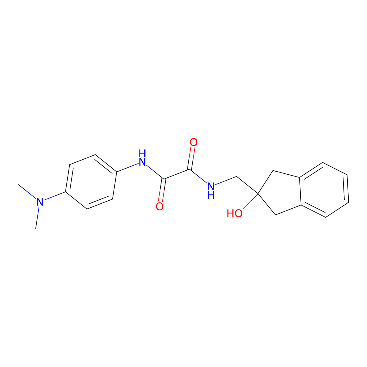 N1-(4-(dimethylamino)phenyl)-N2-((2-hydroxy-2,3-dihydro-1H-inden-2-yl)methyl)oxalamide molecular structure, CAS 2034260-06-3