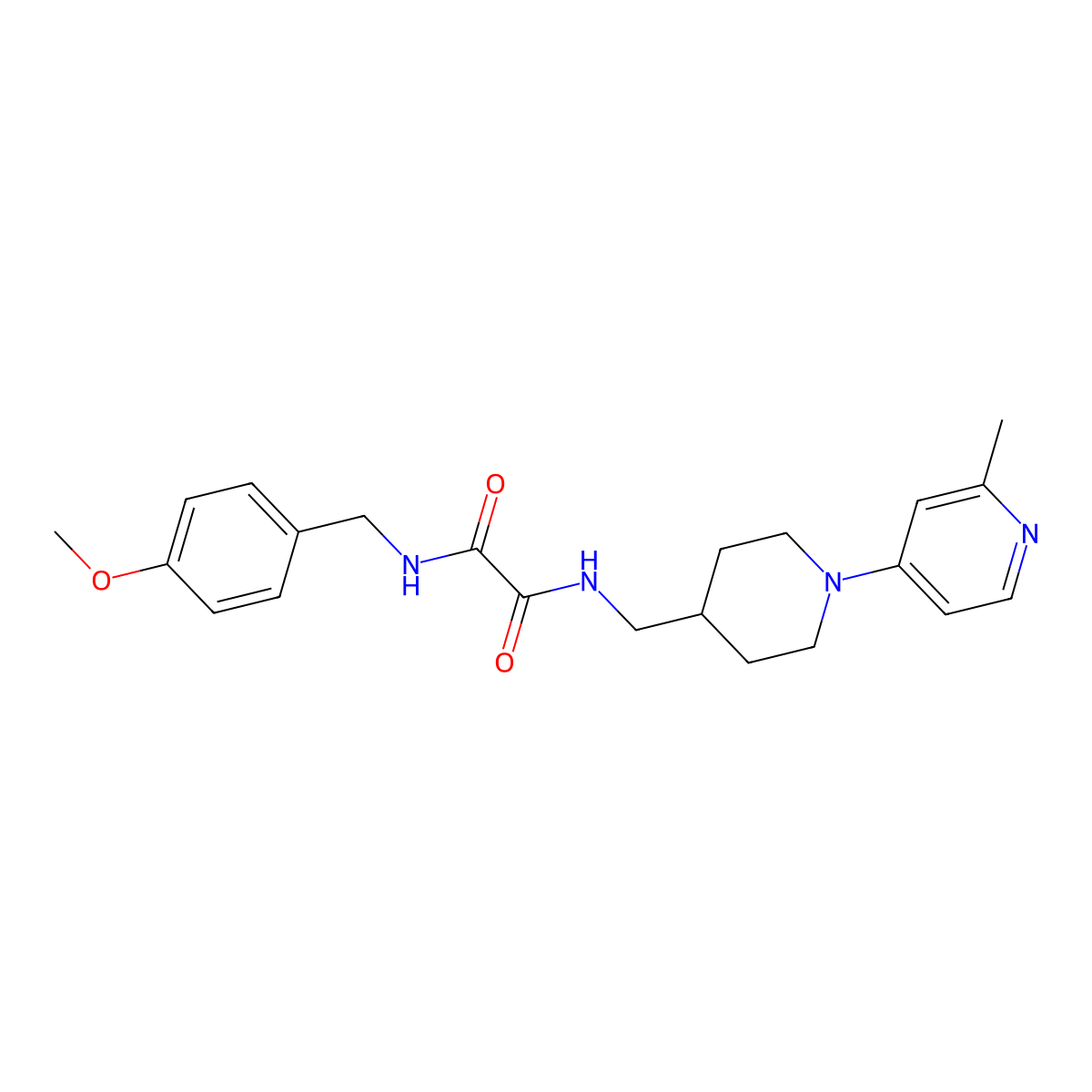 N1-(4-methoxybenzyl)-N2-((1-(2-methylpyridin-4-yl)piperidin-4-yl)methyl)oxalamide molecular structure, CAS 2034260-08-5