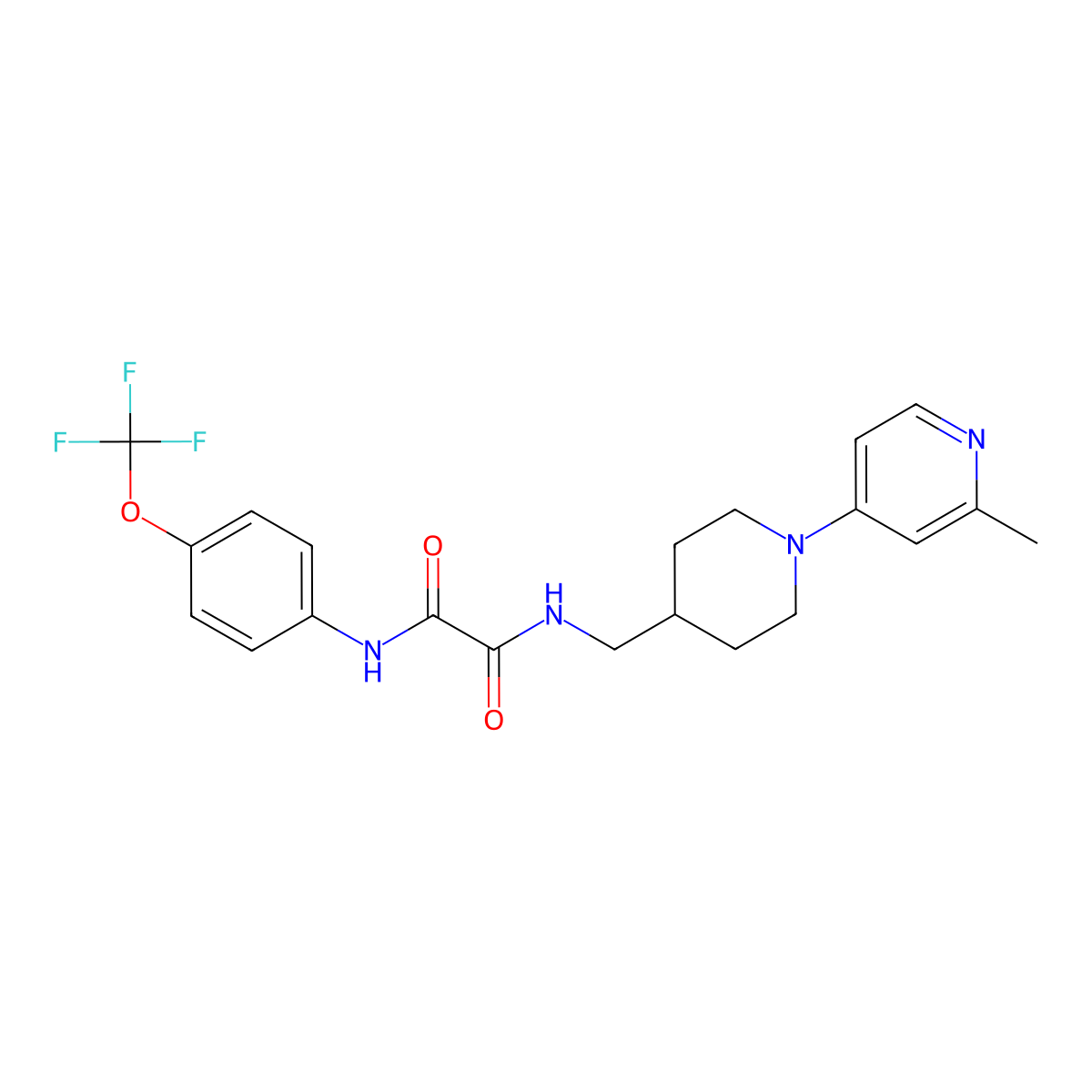 N1-((1-(2-methylpyridin-4-yl)piperidin-4-yl)methyl)-N2-(4-(trifluoromethoxy)phenyl)oxalamide molecular structure, CAS 2034260-21-2