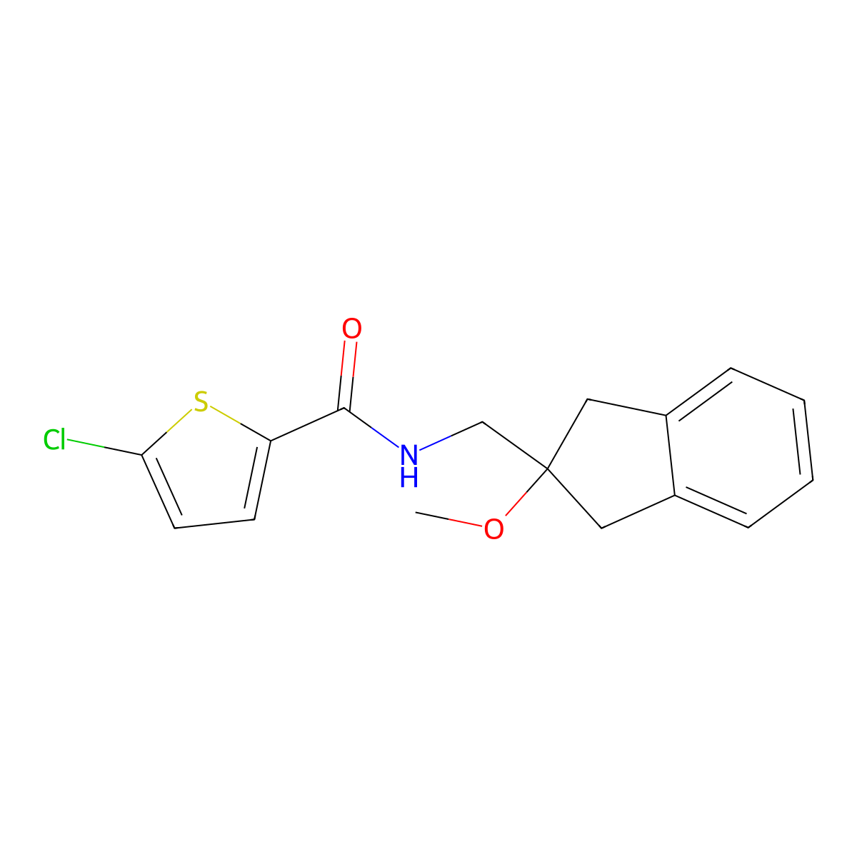 5-chloro-N-[(2-methoxy-2,3-dihydro-1H-inden-2-yl)methyl]thiophene-2-carboxamide molecular structure, CAS 2034260-22-3