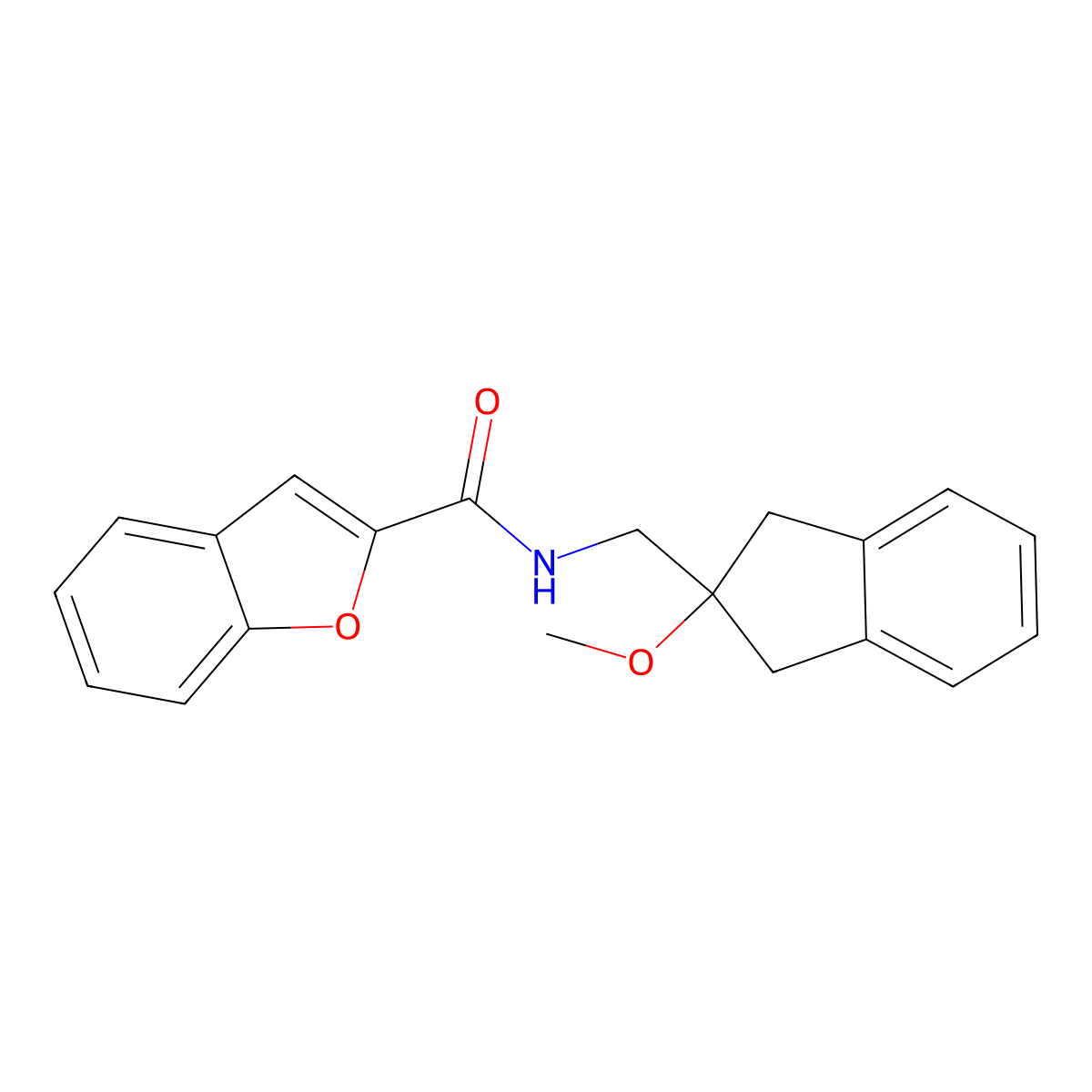 N-((2-methoxy-2,3-dihydro-1H-inden-2-yl)methyl)benzofuran-2-carboxamide molecular structure, CAS 2034260-31-4