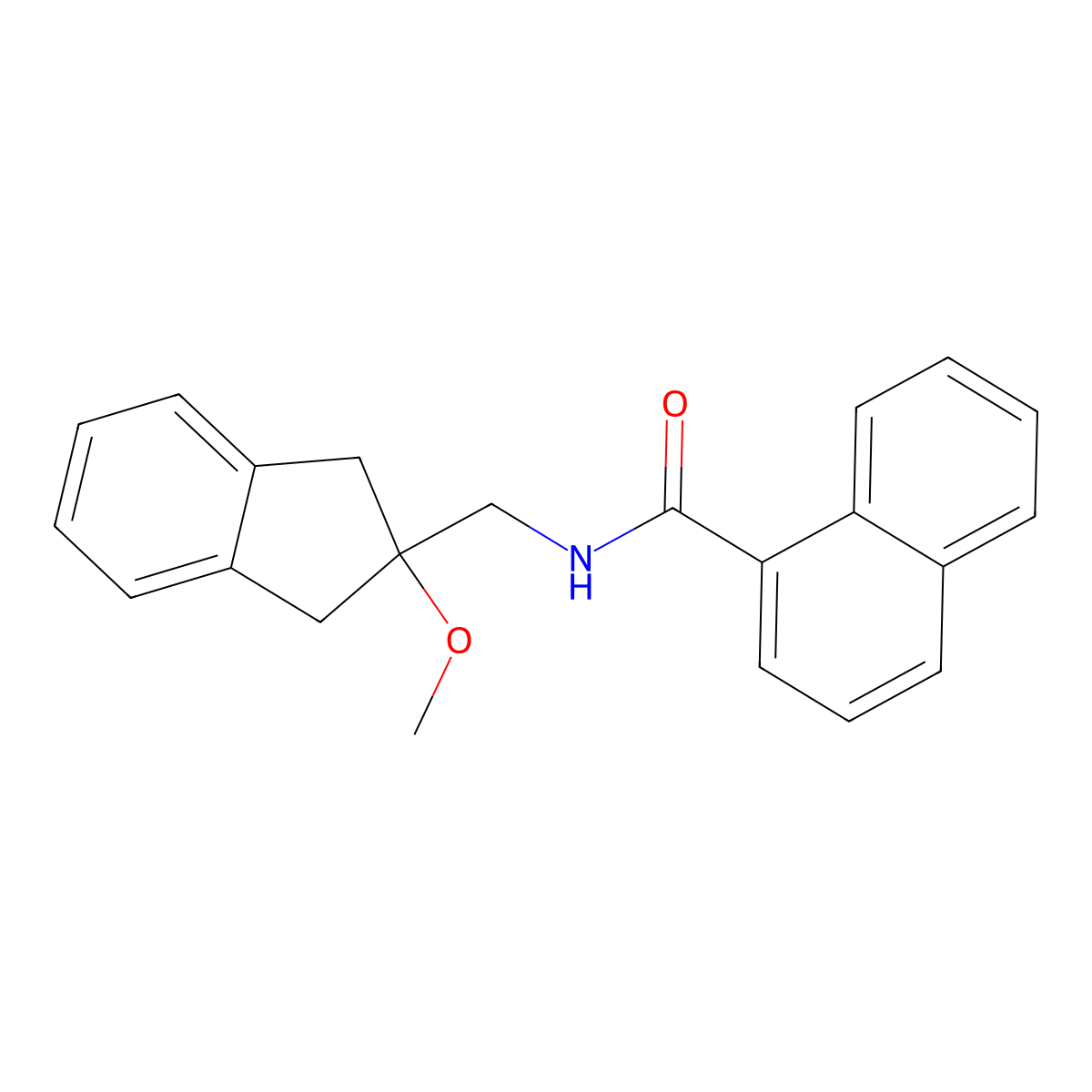 N-((2-methoxy-2,3-dihydro-1H-inden-2-yl)methyl)-1-naphthamide molecular structure, CAS 2034260-42-7