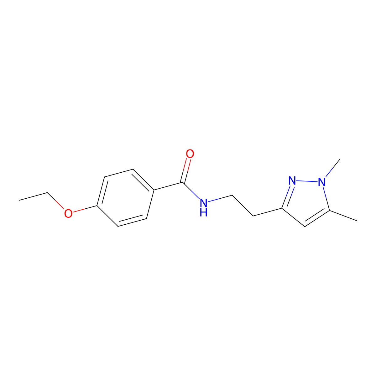 N-[2-(1,5-dimethyl-1H-pyrazol-3-yl)ethyl]-4-ethoxybenzamide molecular structure, CAS 2034260-56-3