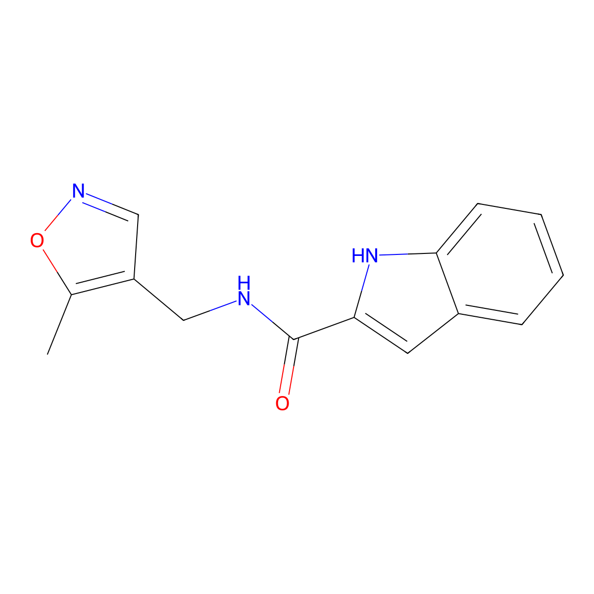 N-((5-methylisoxazol-4-yl)methyl)-1H-indole-2-carboxamide molecular structure, CAS 2034260-72-3