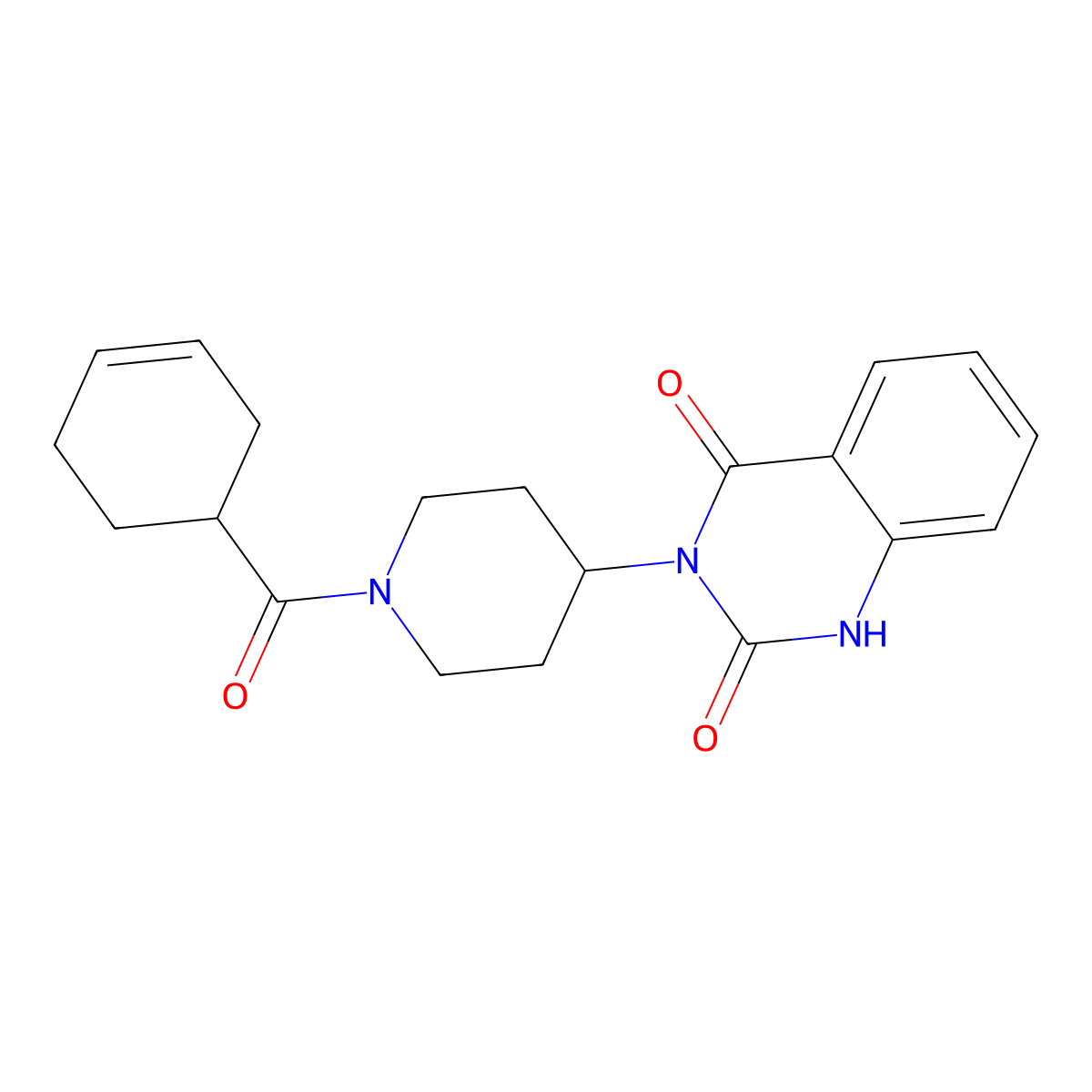 3-(1-(cyclohex-3-enecarbonyl)piperidin-4-yl)quinazoline-2,4(1H,3H)-dione molecular structure, CAS 2034260-73-4