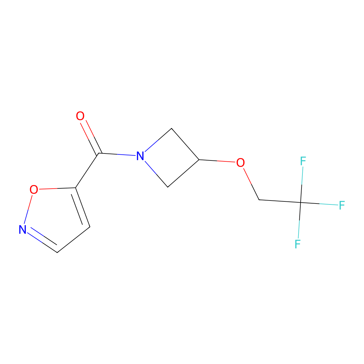 Isoxazol-5-yl(3-(2,2,2-trifluoroethoxy)azetidin-1-yl)methanone molecular structure, CAS 2034260-75-6
