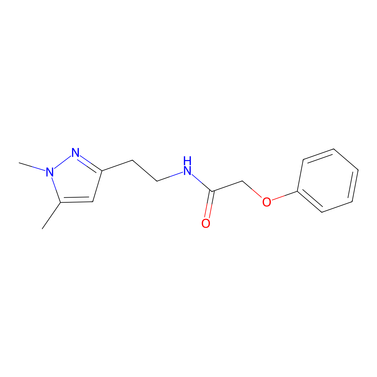 N-[2-(1,5-dimethyl-1H-pyrazol-3-yl)ethyl]-2-phenoxyacetamide molecular structure, CAS 2034260-78-9