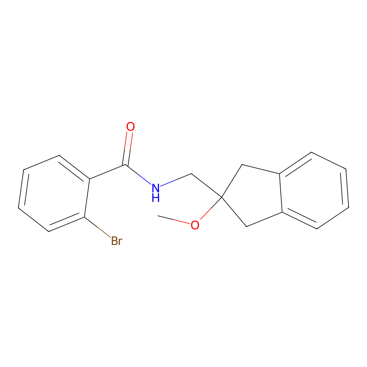 2-bromo-N-[(2-methoxy-2,3-dihydro-1H-inden-2-yl)methyl]benzamide molecular structure, CAS 2034260-96-1