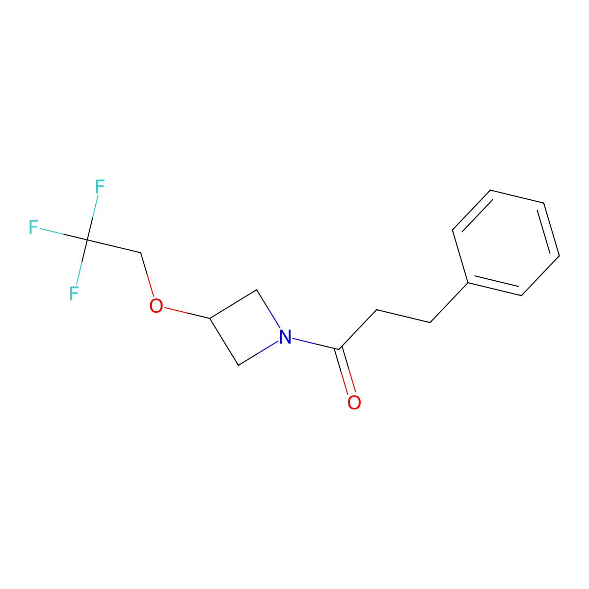 3-Phenyl-1-[3-(2,2,2-trifluoroethoxy)azetidin-1-yl]propan-1-one molecular structure, CAS 2034261-01-1
