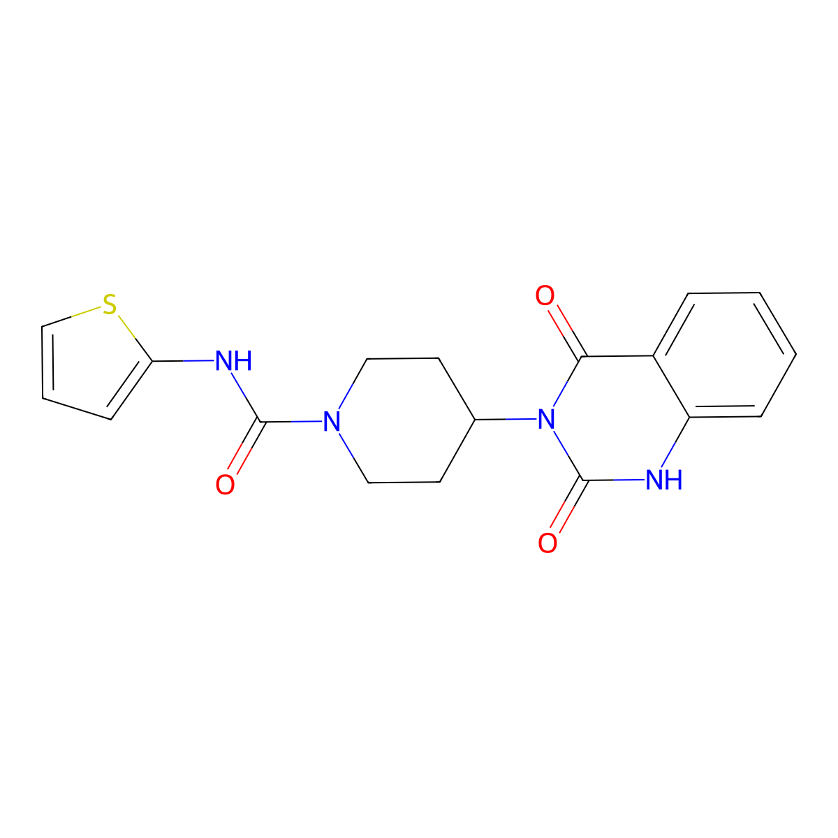 4-(2,4-dioxo-1,2-dihydroquinazolin-3(4H)-yl)-N-(thiophen-2-yl)piperidine-1-carboxamide molecular structure, CAS 2034261-05-5
