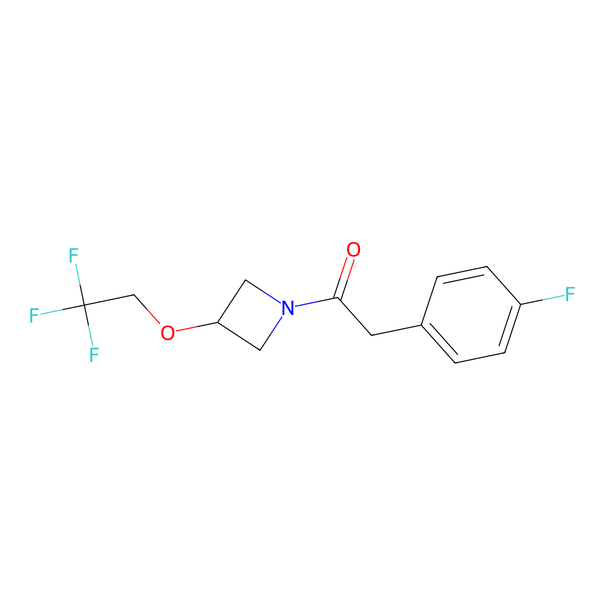 2-(4-Fluorophenyl)-1-(3-(2,2,2-trifluoroethoxy)azetidin-1-yl)ethanone molecular structure, CAS 2034261-10-2