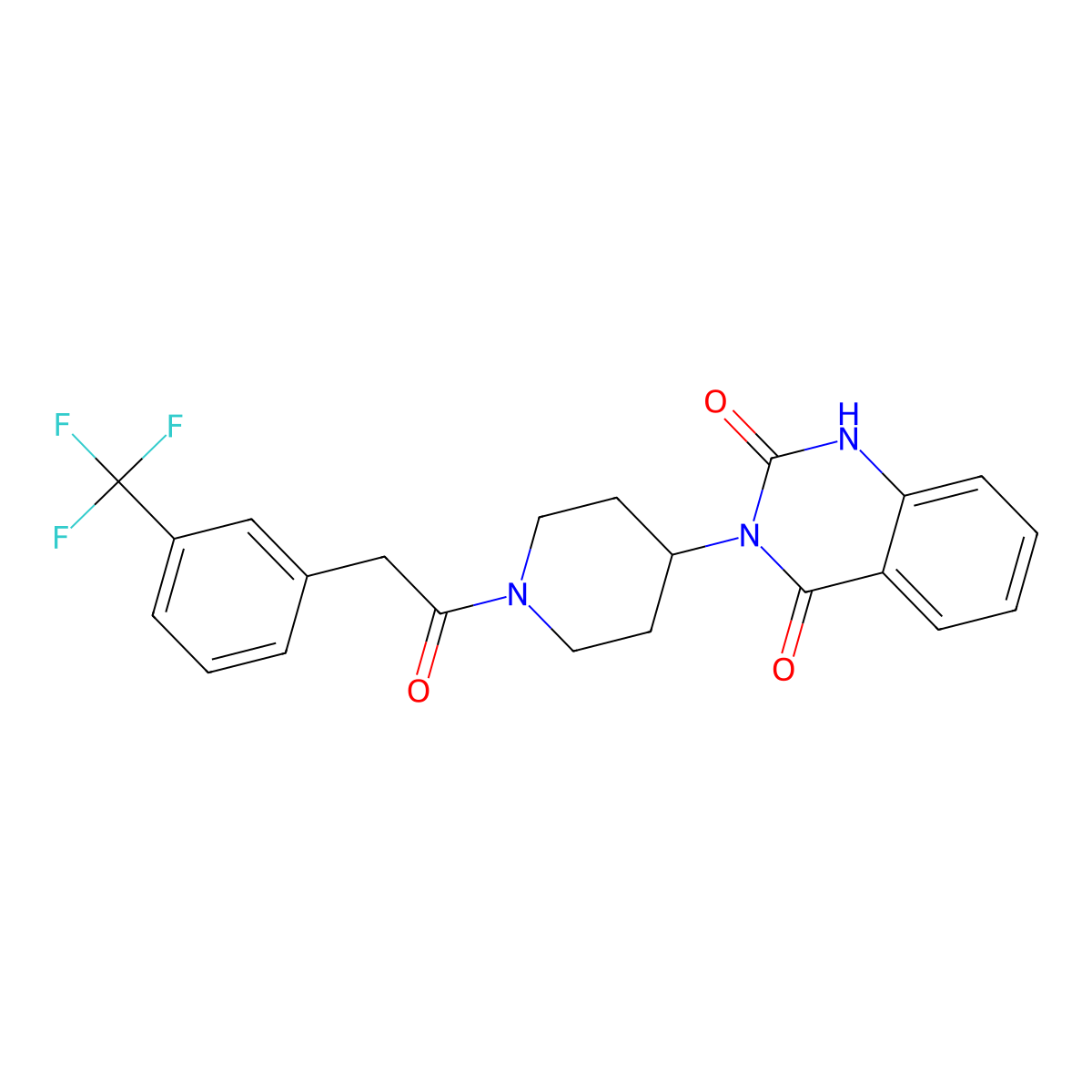 3-(1-(2-(3-(trifluoromethyl)phenyl)acetyl)piperidin-4-yl)quinazoline-2,4(1H,3H)-dione molecular structure, CAS 2034261-22-6
