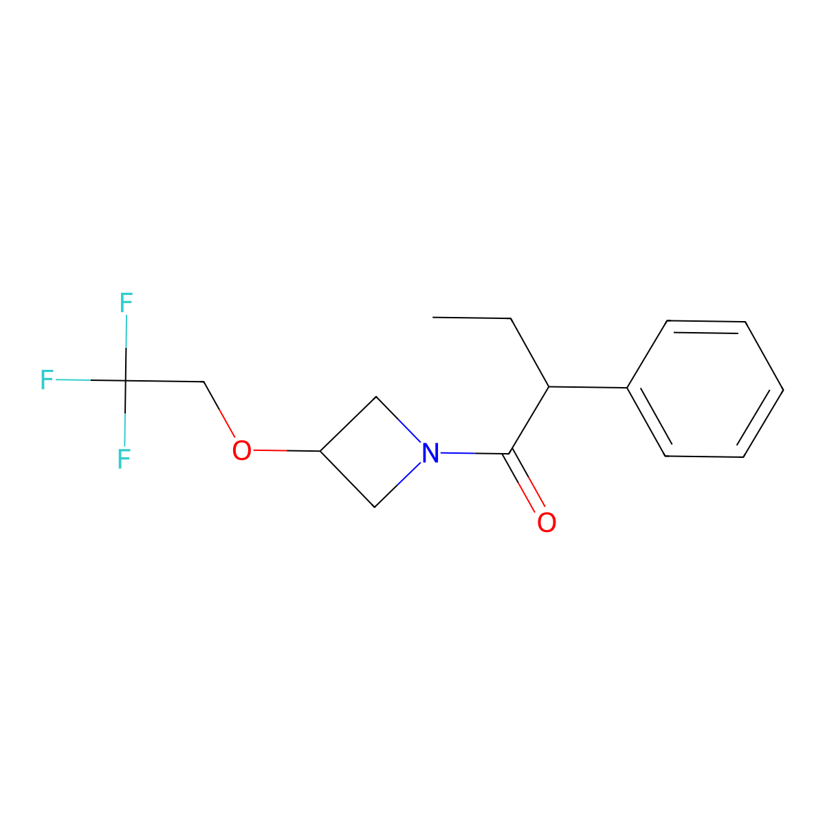 2-Phenyl-1-[3-(2,2,2-trifluoroethoxy)azetidin-1-yl]butan-1-one molecular structure, CAS 2034261-26-0