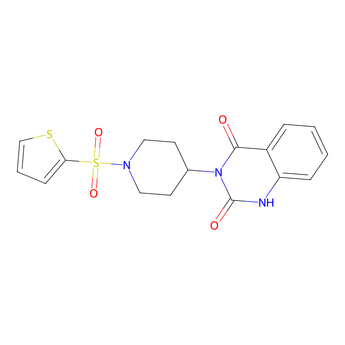 3-(1-(thiophen-2-ylsulfonyl)piperidin-4-yl)quinazoline-2,4(1H,3H)-dione molecular structure, CAS 2034261-37-3