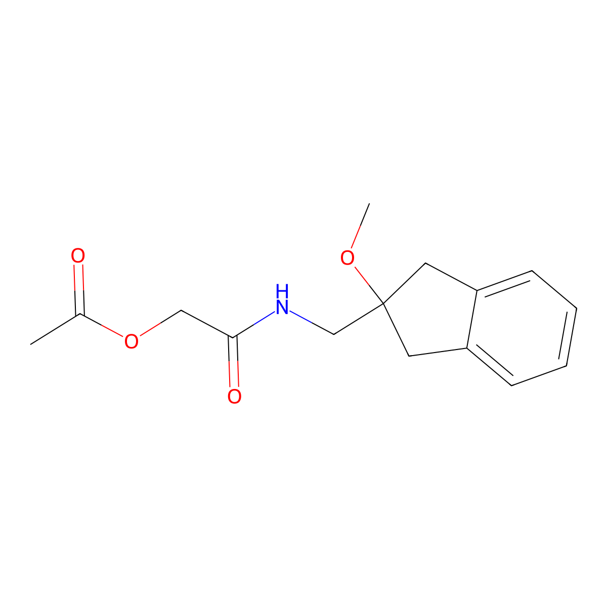 2-(((2-methoxy-2,3-dihydro-1H-inden-2-yl)methyl)amino)-2-oxoethyl acetate molecular structure, CAS 2034261-38-4