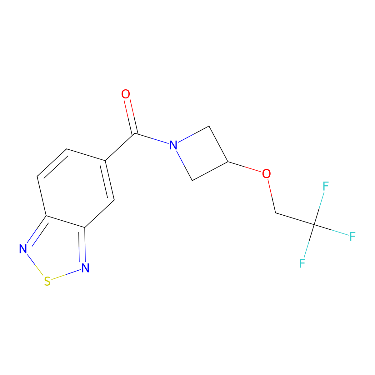 Benzo[c][1,2,5]thiadiazol-5-yl(3-(2,2,2-trifluoroethoxy)azetidin-1-yl)methanone molecular structure, CAS 2034261-42-0