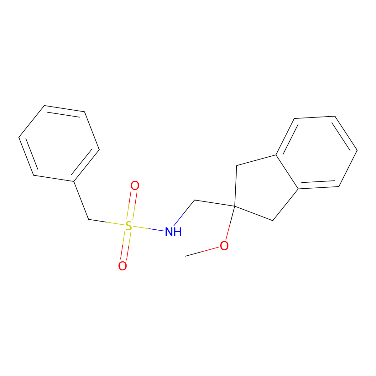 N-[(2-methoxy-2,3-dihydro-1H-inden-2-yl)methyl]-1-phenylmethanesulfonamide molecular structure, CAS 2034261-47-5