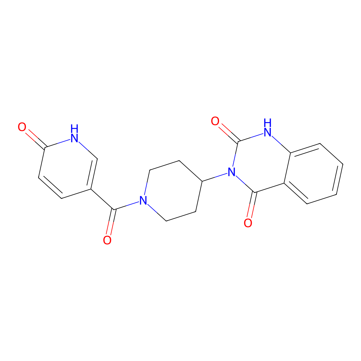 3-(1-(6-oxo-1,6-dihydropyridine-3-carbonyl)piperidin-4-yl)quinazoline-2,4(1H,3H)-dione molecular structure, CAS 2034261-52-2