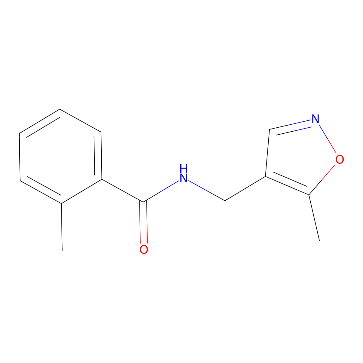 2-methyl-N-((5-methylisoxazol-4-yl)methyl)benzamide molecular structure, CAS 2034261-64-6