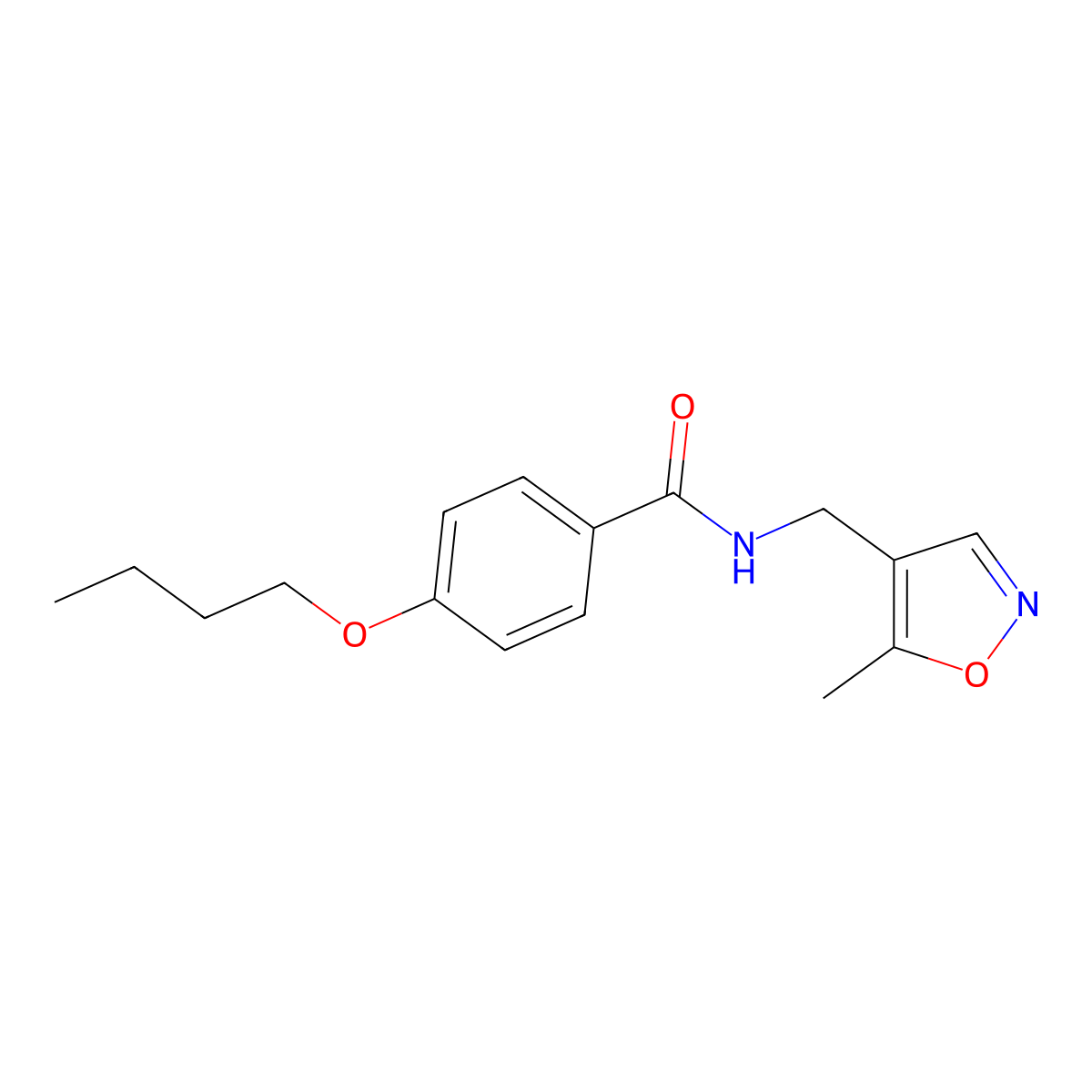 4-butoxy-N-((5-methylisoxazol-4-yl)methyl)benzamide molecular structure, CAS 2034261-68-0