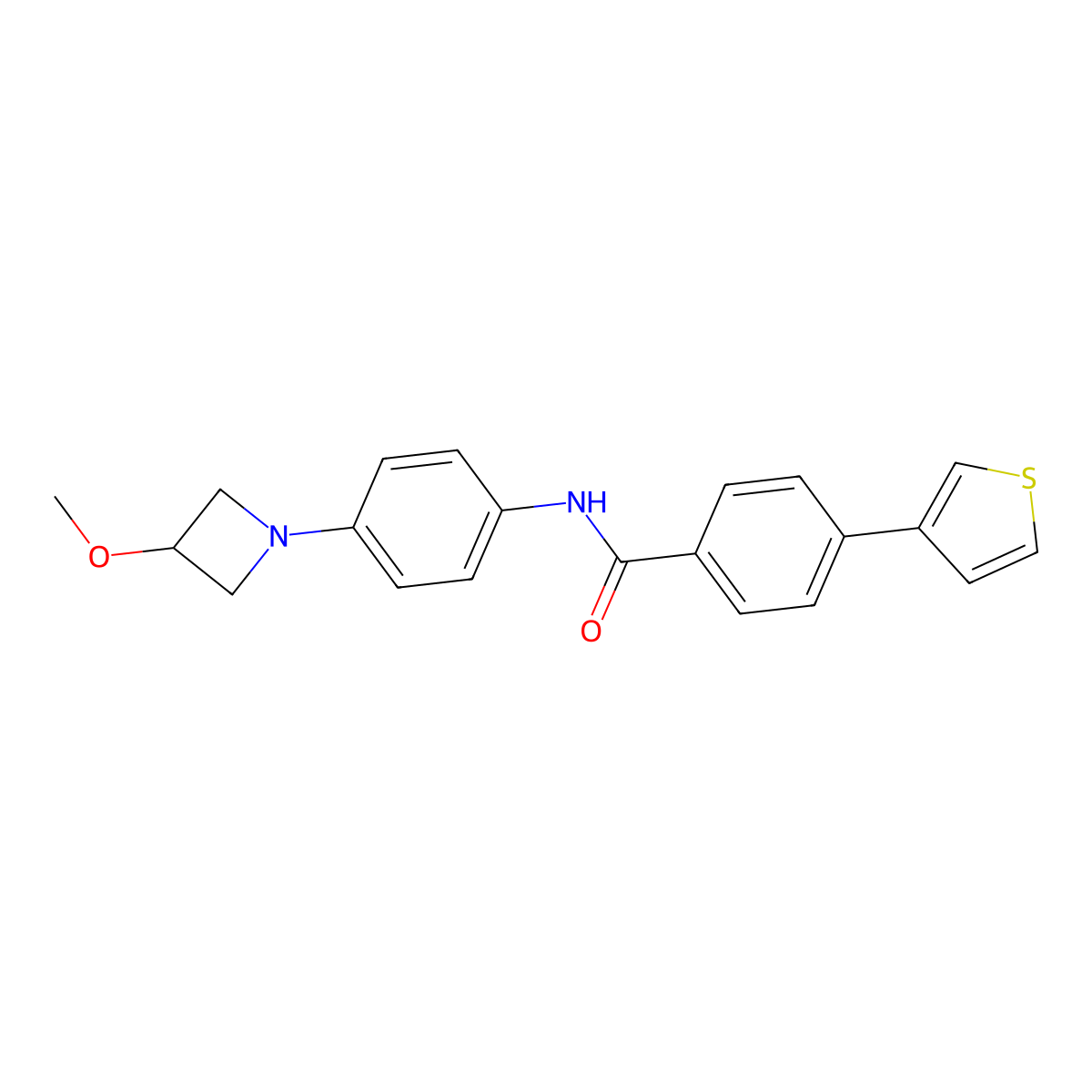 N-[4-(3-methoxyazetidin-1-yl)phenyl]-4-(thiophen-3-yl)benzamide molecular structure, CAS 2034261-87-3