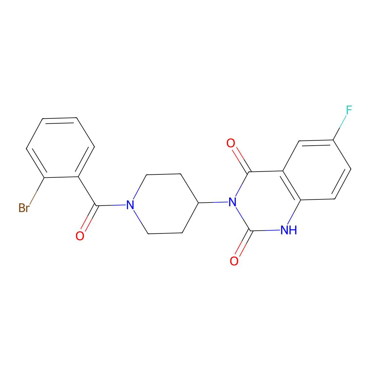 3-(1-(2-bromobenzoyl)piperidin-4-yl)-6-fluoroquinazoline-2,4(1H,3H)-dione molecular structure, CAS 2034261-89-5
