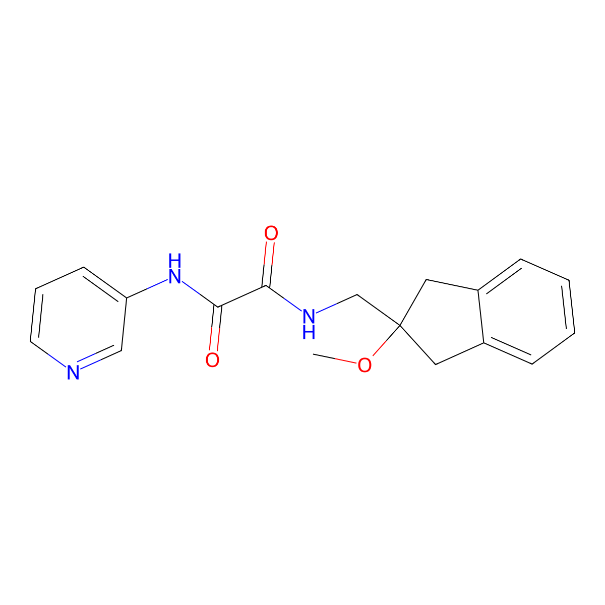 N1-((2-methoxy-2,3-dihydro-1H-inden-2-yl)methyl)-N2-(pyridin-3-yl)oxalamide molecular structure, CAS 2034261-90-8