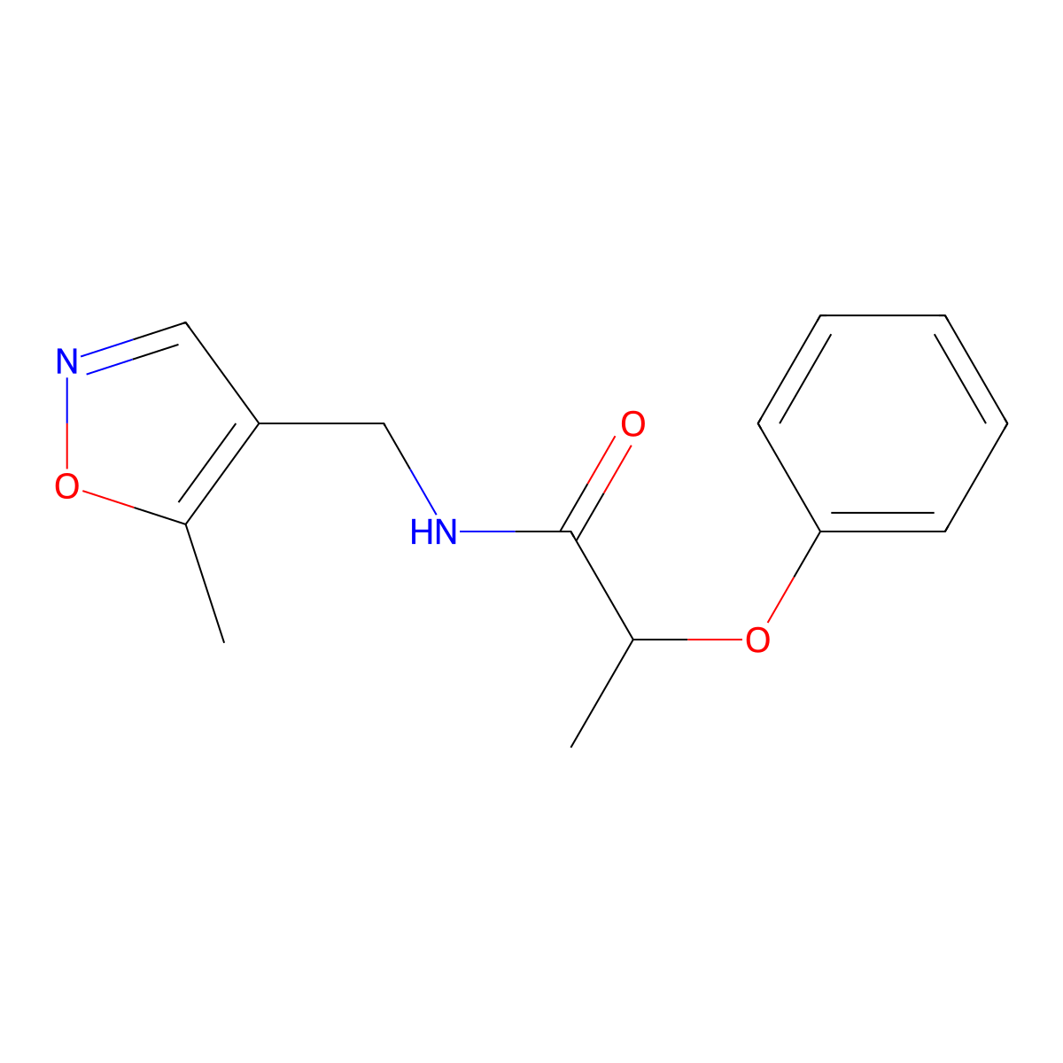 N-((5-methylisoxazol-4-yl)methyl)-2-phenoxypropanamide molecular structure, CAS 2034261-94-2