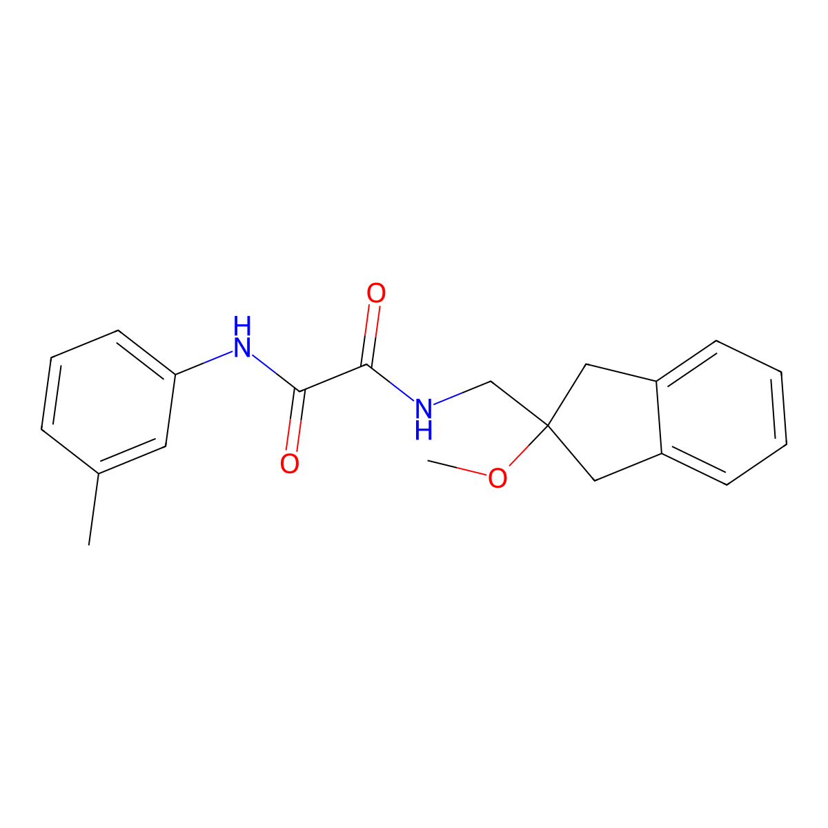 N1-((2-methoxy-2,3-dihydro-1H-inden-2-yl)methyl)-N2-(m-tolyl)oxalamide molecular structure, CAS 2034261-95-3