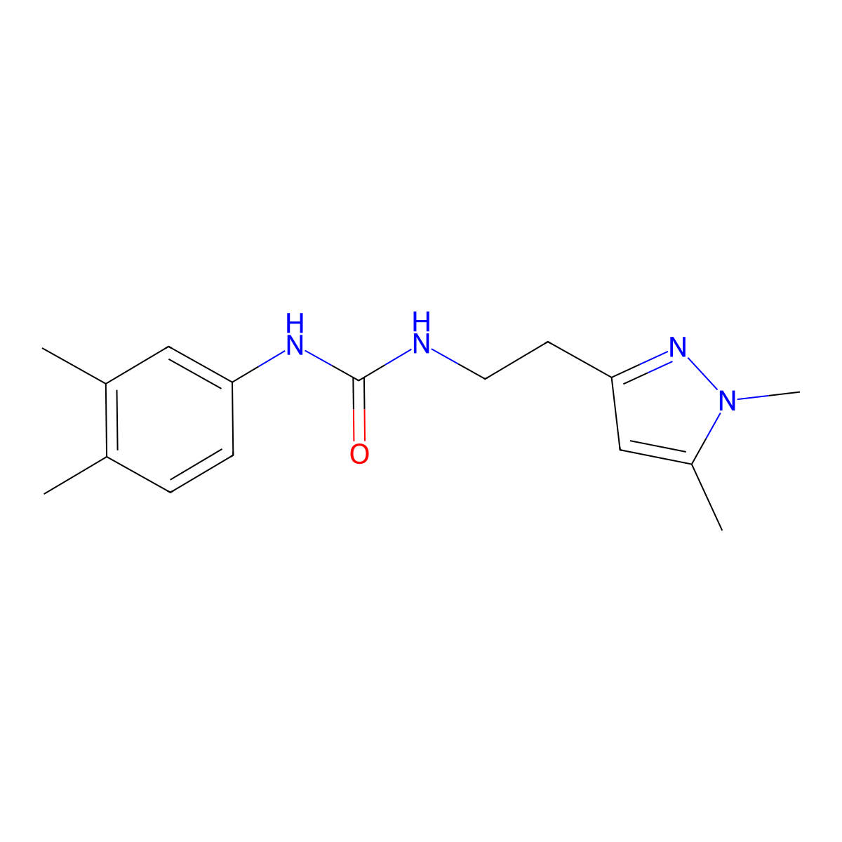 1-(2-(1,5-dimethyl-1H-pyrazol-3-yl)ethyl)-3-(3,4-dimethylphenyl)urea molecular structure, CAS 2034262-05-8