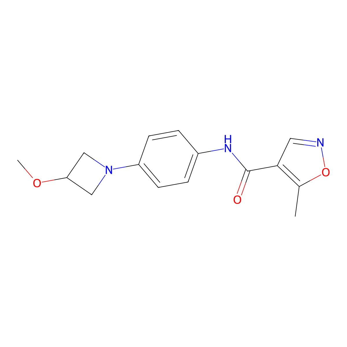 N-(4-(3-methoxyazetidin-1-yl)phenyl)-5-methylisoxazole-4-carboxamide molecular structure, CAS 2034262-12-7