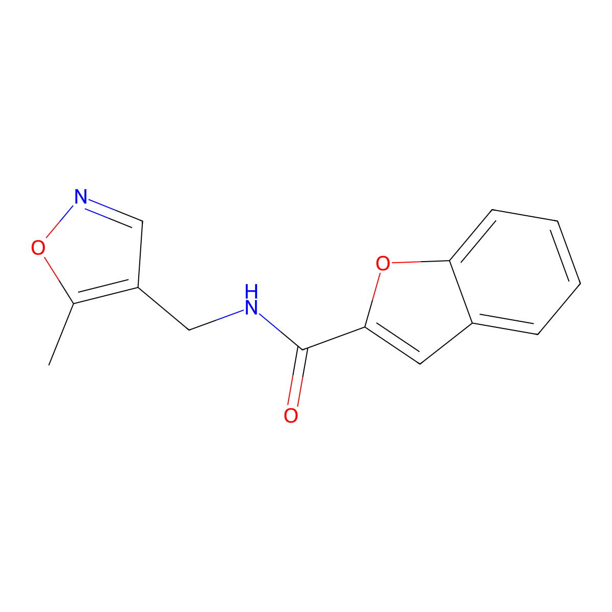 N-((5-methylisoxazol-4-yl)methyl)benzofuran-2-carboxamide molecular structure, CAS 2034262-15-0