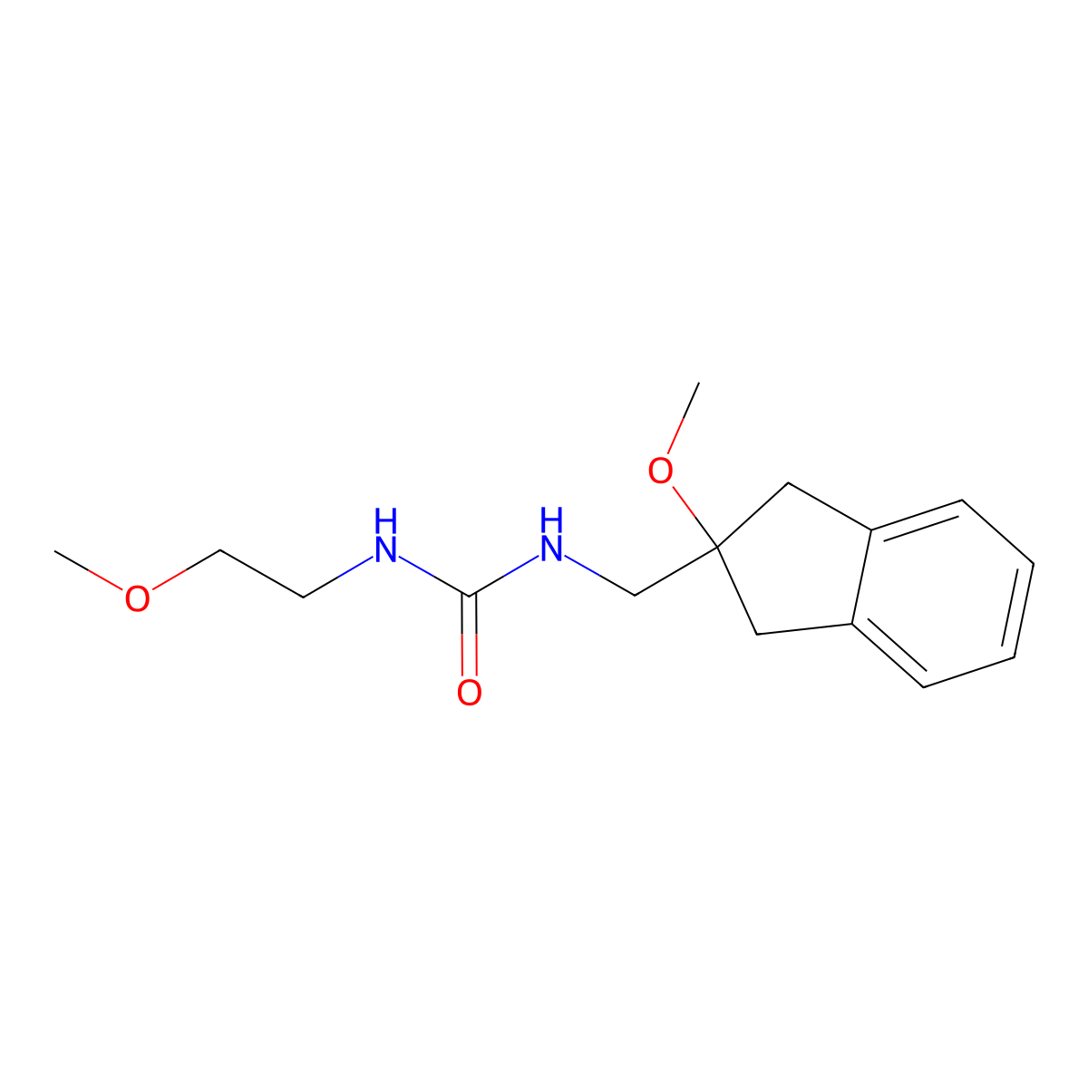 1-((2-methoxy-2,3-dihydro-1H-inden-2-yl)methyl)-3-(2-methoxyethyl)urea molecular structure, CAS 2034262-32-1