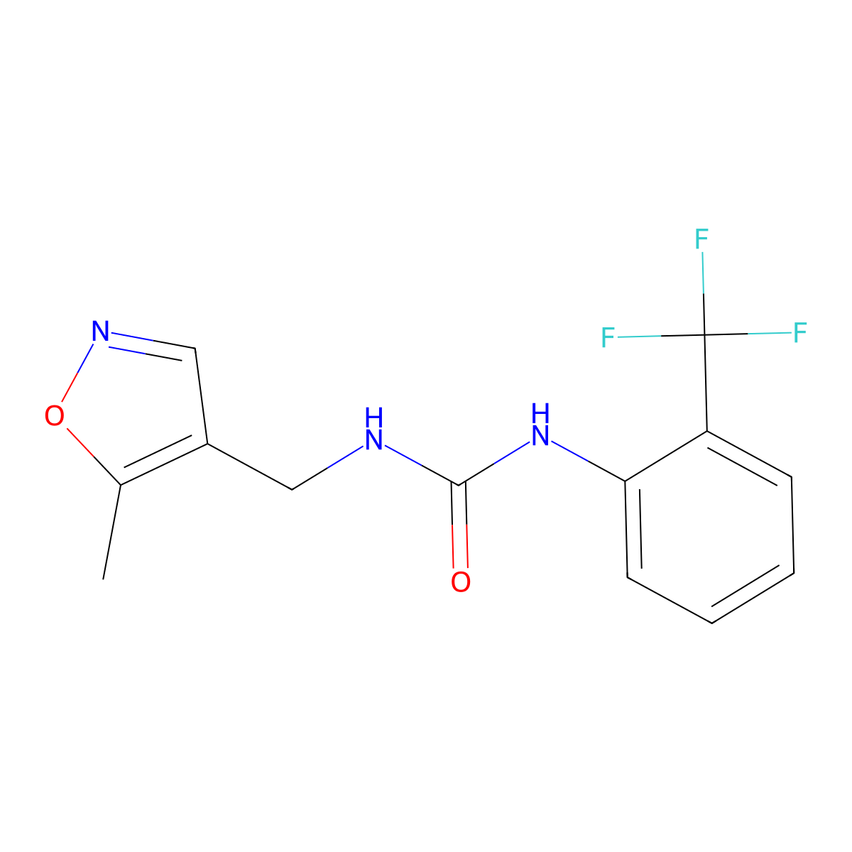 1-((5-Methylisoxazol-4-yl)methyl)-3-(2-(trifluoromethyl)phenyl)urea molecular structure, CAS 2034262-44-5