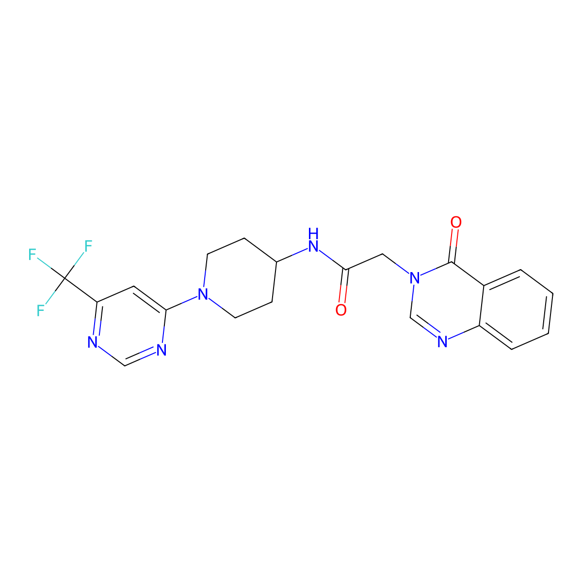 2-(4-oxoquinazolin-3(4H)-yl)-N-(1-(6-(trifluoromethyl)pyrimidin-4-yl)piperidin-4-yl)acetamide molecular structure, CAS 2034262-52-5