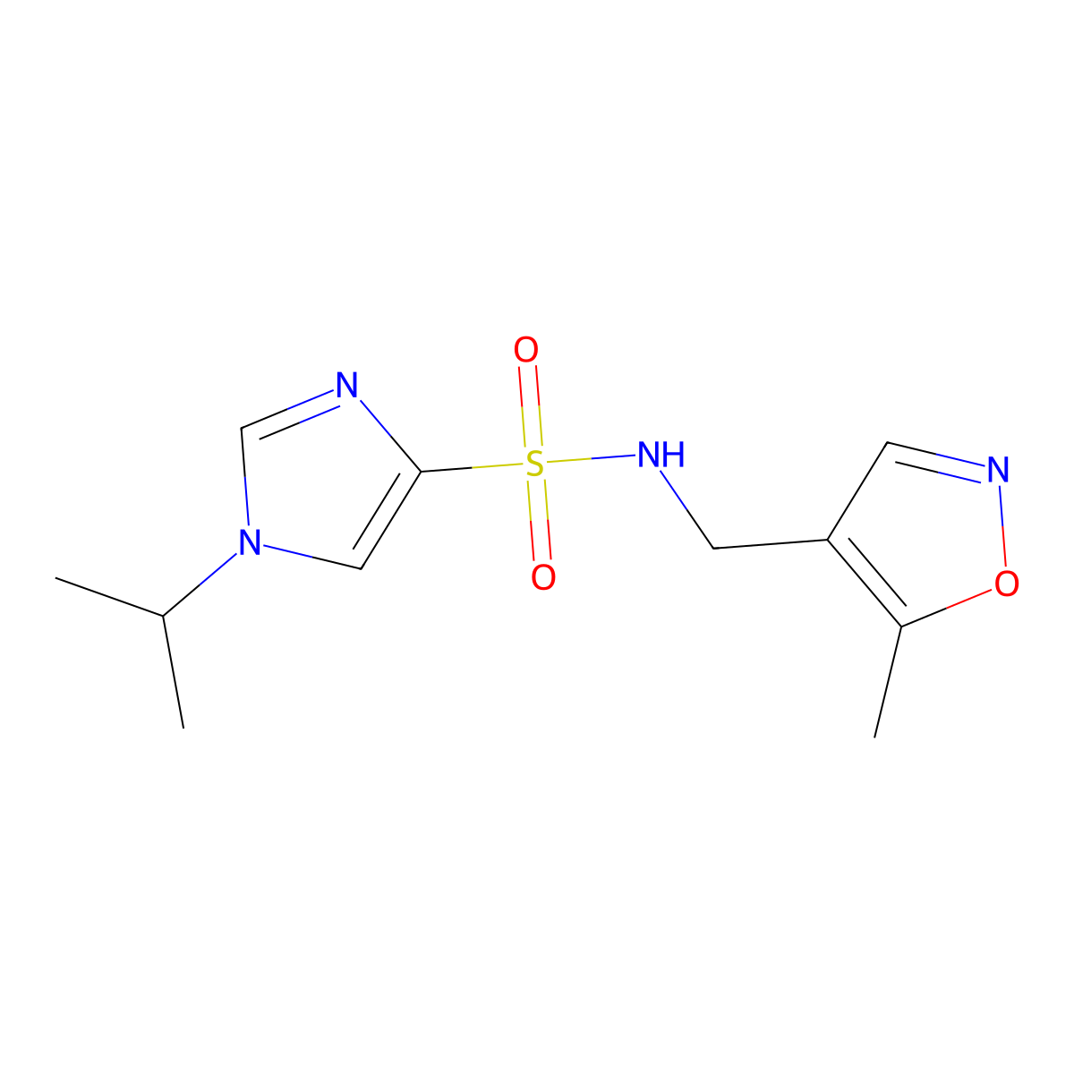 1-isopropyl-N-((5-methylisoxazol-4-yl)methyl)-1H-imidazole-4-sulfonamide molecular structure, CAS 2034262-59-2