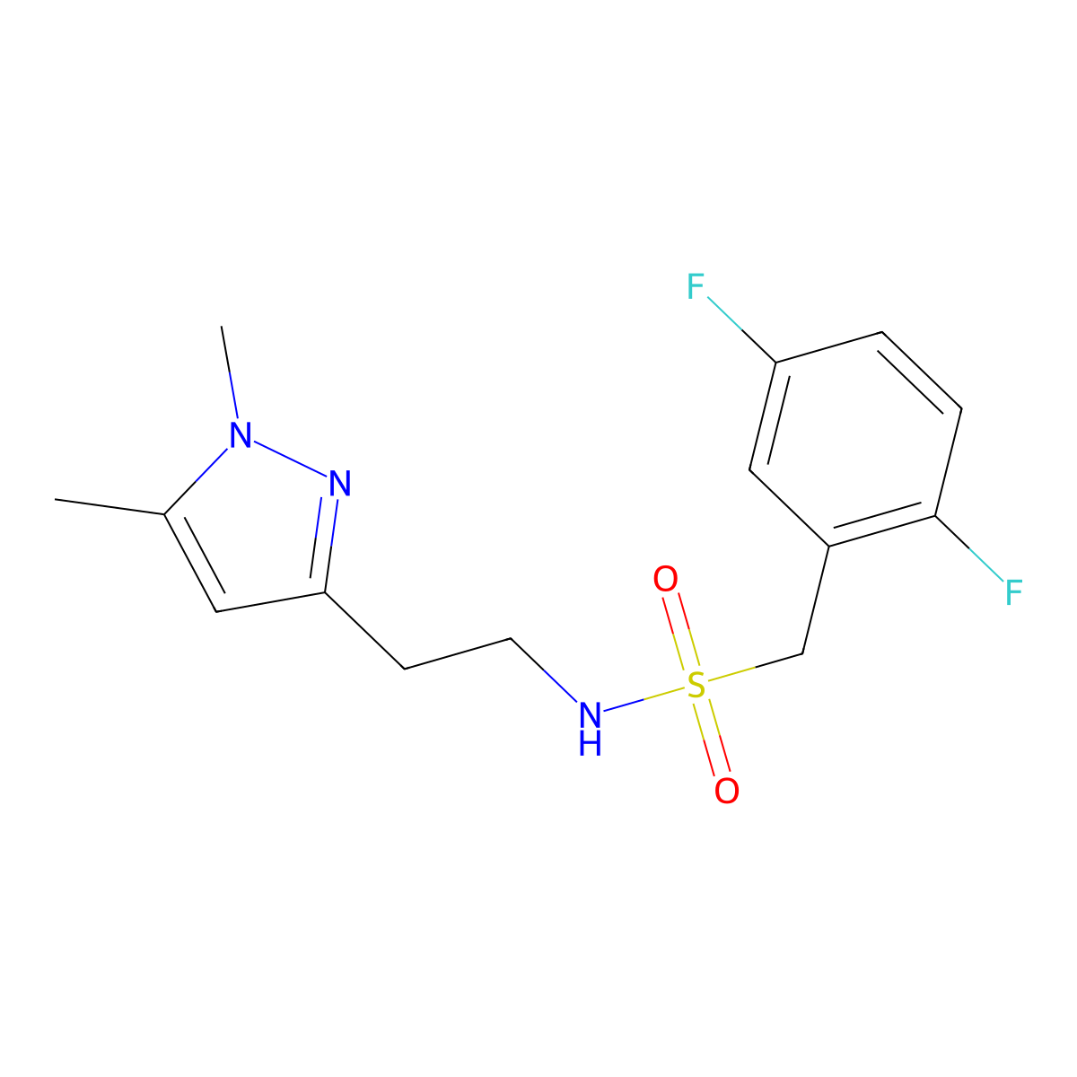 1-(2,5-difluorophenyl)-N-[2-(1,5-dimethyl-1H-pyrazol-3-yl)ethyl]methanesulfonamide molecular structure, CAS 2034262-71-8