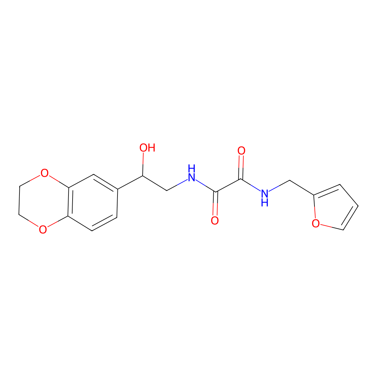 N1-(2-(2,3-dihydrobenzo[b][1,4]dioxin-6-yl)-2-hydroxyethyl)-N2-(furan-2-ylmethyl)oxalamide molecular structure, CAS 2034262-77-4